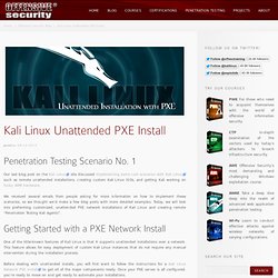 Kali Linux Unattended PXE Install
