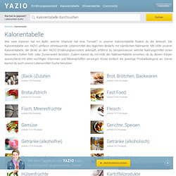 Kalorientabelle & Nährwerttabelle für Lebensmittel - Yazio.de