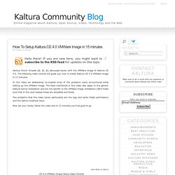 How To Setup Kaltura CE 4.0 VMWare Image in 15 minutes