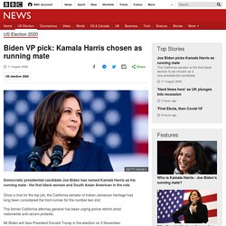Biden VP pick: Kamala Harris chosen as running mate