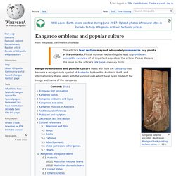 Kangaroo emblems and popular culture
