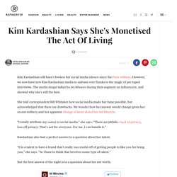 Kim Kardashian On Talent 60 Minutes Interview