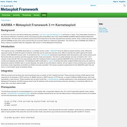 Framework - Karmetasploit - Metasploit Redmine Interface
