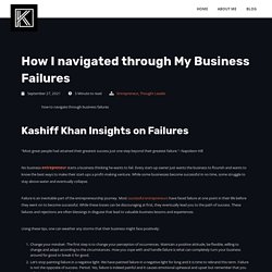 Kashiff Khan Insights on Failures