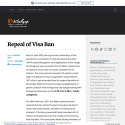 Repeal of Visa Ban