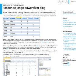 How to unpivot using Excel and load it into PowerPivot