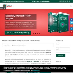 How to Solve Kaspersky Activation Server Error