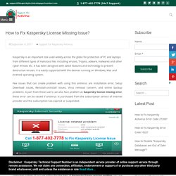 How to Fix Kaspersky License Missing Issue