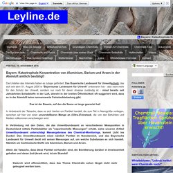 Leyline.de: Bayern: Katastrophale Konzentration von Aluminium, Barium und Arsen in der Atemluft amtlich bestätigt!
