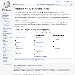 Weblog Publishing System