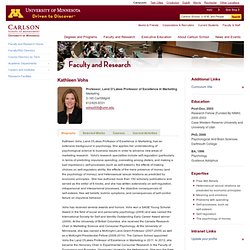 Kathleen Vohs - Faculty Profile - Carlson School of Management