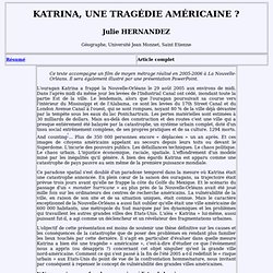 Katrina, une tragédie américaine ?
