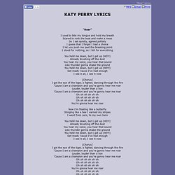 KATY PERRY LYRICS - Roar