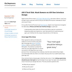 iOS 5 Tech Talk: Mark Kawano on iOS User Interface Design