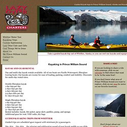 Kayak Trips Whittier and Prince William Sound and Kayak Rentals
