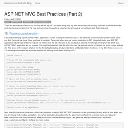Kazi Manzur Rashid's Blog - ASP.NET MVC Best Practices (Part 2)
