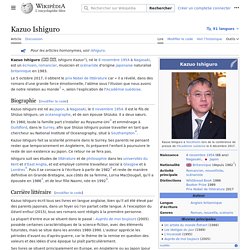 Biographie et Bibliographie de Kazuo Ishiguro - Wikipedia