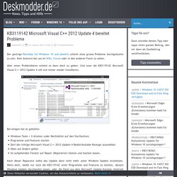 KB3119142 Microsoft Visual C++ 2012 Update 4 bereitet Probleme