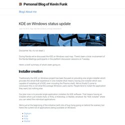 KDE on Windows status update