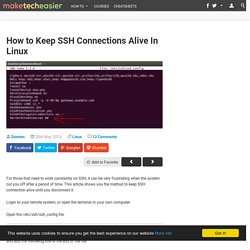 How to Keep SSH Connections Alive In Linux