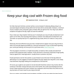 Keep your dog cool with Frozen dog food