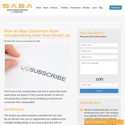 How to Keep People from Unsubscribing