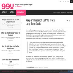 Keep a “Research List” to Track Long-Term Goals - 99U - Iceweasel