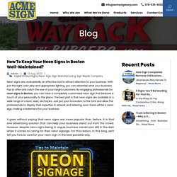 How to Keep Your Neon Signs in Boston Well-Maintained?