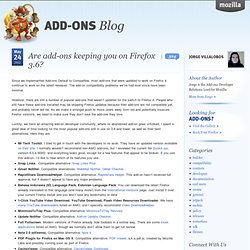 Are add-ons keeping you on Firefox 3.6?