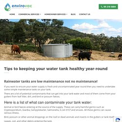Tips to keeping your water tank healthy year-round - Envirovac