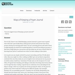 Ways of Keeping a Prayer Journal