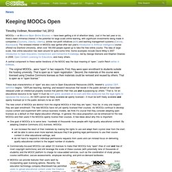 Keeping MOOCs Open