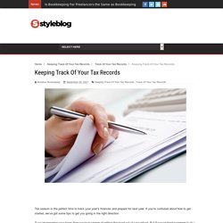 Keeping Track Of Your Tax Records