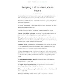 » Keeping a stress-free, clean house