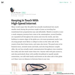 Keeping In Touch With High-Speed Internet – Medium