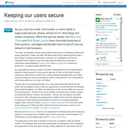 Keeping our users secure