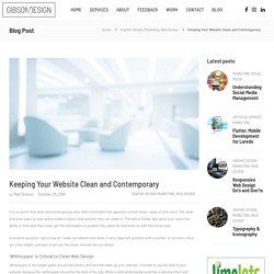 Keeping Your Website Clean and Contemporary