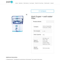 Kent Super + well water filter