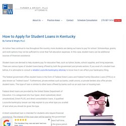 How to Apply for Student Loans in Kentucky