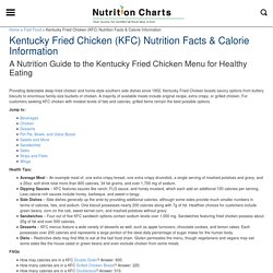 Informations nutritionnelles KFC