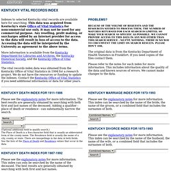 Kentucky Vital Records Index