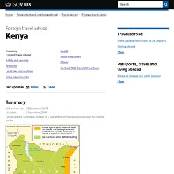 Kenya conseils voyage