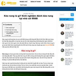 Kèo rung là gì? Kinh nghiệm đánh kèo rung tại nhà cái 888B