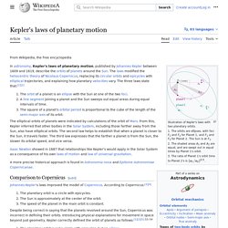 Kepler's laws of planetary motion - Wikipedia
