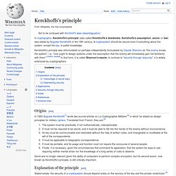 Kerckhoffs's Principle