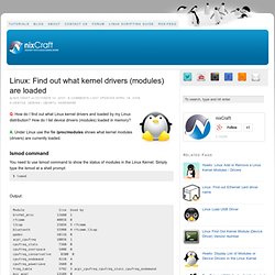 Linux: Find out what kernel drivers (modules) are loaded