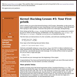 Kernel Hacking Lesson #5: Your First printk