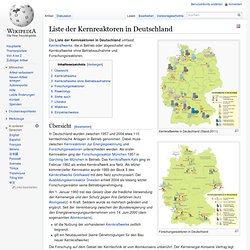 Liste der Kernreaktoren in Deutschland