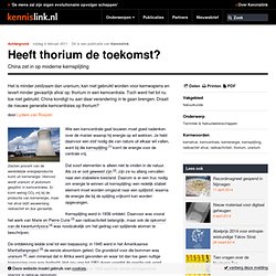 Heeft thorium de toekomst?