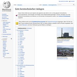 Liste von Kernkraftanlagen